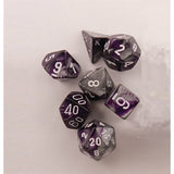 Dice: 7 pc: Gemini: Purple-Steel / White (EN) (Special Order)
