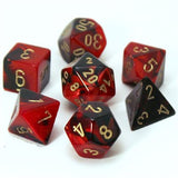 Dice: 7 pc: Gemini: Black-Red / Gold (EN) (Special Order)