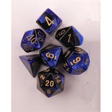 Dice: 7 pc: Gemini: Black-Blue / Gold (EN) (Special Order)