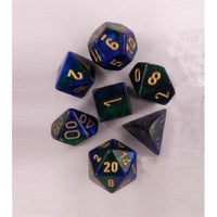 Dice: 7 pc: Gemini: Blue-Green / Gold (EN) (Special Order)