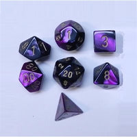 Dice: 7 pc: Gemini: Black-Purple / Gold (EN) (Special Order)