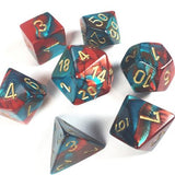Dice: 7 pc: Gemini: Red-Teal / Gold (EN) (Special Order)