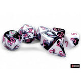 Dice: 7 pc: Gemini: Black-White / Pink (EN) (Special Order)