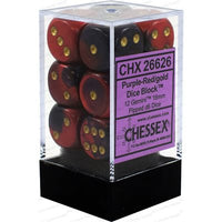 Dice: 12x D6: 16 mm: Gemini: Purple-Red / Gold (EN) (Special Order)