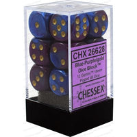 Dice: 12x D6: 16 mm: Gemini: Blue-Purple / Gold (EN) (Special Order)