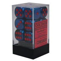 Dice: 12x D6: 16 mm: Gemini: Black-Starlight / Red (EN) (Special Order)