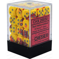 Dice: 36x D6: 12 mm: Gemini: Red-Yellow / Silver (EN) (Special Order)