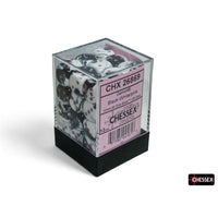 Dice: 36x D6: 12 mm: Gemini: Black-White / Pink (EN) (Special Order)