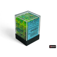 Dice: 36x D6: 12 mm: Gemini: Plasma Green-Teal / Orange Luminary (EN) (Special Order)