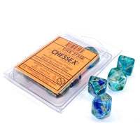 Dice: 10x D10: Nebula: Oceanic / Gold Luminary (EN) (Special Order)