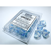 Dice: 10x D10: Borealis: Icicle / Light Blue Luminary (EN) (Special Order)