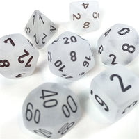 Dice: 7 pc: Frosted: Clear / Black (EN) (Special Order)