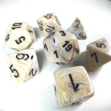Dice: 7 pc: Marble: Ivory / Black (EN) (Special Order)