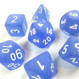 Dice: 7 pc: Frosted: Blue / White (EN) (Special Order)