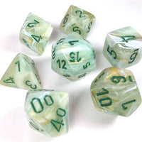 Dice: 7 pc: Marble: Green / Dark Green (EN) (Special Order)