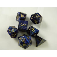 Dice: 7 pc: Scarab: Royal Blue / Gold (EN) (Special Order)