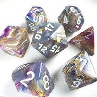 Dice: 7 pc: Festive: Carousel / White (EN) (Special Order)
