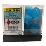 Dice: 7 pc: Luminary: Sky / Silver (EN) (Special Order)