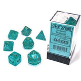 Dice: 7 pc: Borealis: Teal / Gold Luminary (EN) (Special Order)