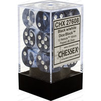 Dice: 12x D6: 16 mm: Nebula: Black / White (EN) (Special Order)