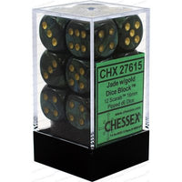 Dice: 12x D6: 16 mm: Scarab: Jade / Gold (EN) (Special Order)