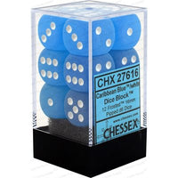 Dice: 12x D6: 16 mm: Frosted: Caribbean Blue (EN) (Special Order)