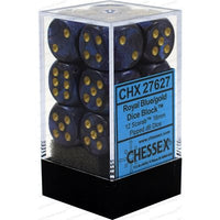 Dice: 12x D6: 16 mm: Scarab: Royal Blue / Gold (EN) (Special Order)