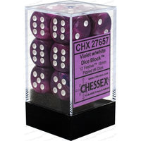 Dice: 12x D6: 16 mm: Festive: Violet / White (EN) (Special Order)