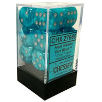 Dice: 12x D6: Cirrus: Aqua / Silver (EN) (Special Order)