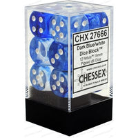 Dice: 12x D6: 16 mm: Nebula: Dark Blue / White (EN) (Special Order)
