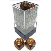 Dice: 12x D6: 16 mm: Glitter: Gold / Silver (EN) (Special Order)