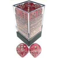 Dice: 12x D6: 16 mm: Ghostly Glow: Pink / Silver (EN) (Special Order)
