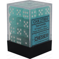 Dice: 36x D6: 12 mm: Frosted: Teal / White (EN) (Special Order)