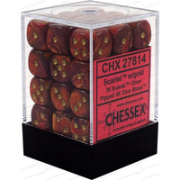 Dice: 36x D6: 12 mm: Scarab: Scarlet / Gold (EN) (Special Order)