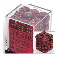 Dice: 36x D6: 12 mm: Vortex: Burgundy / Gold (EN) (Special Order)