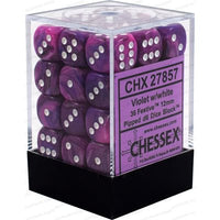 Dice: 36x D6: 12 mm: Festive: Violet / White (EN) (Special Order)