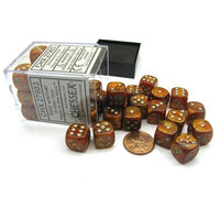 Dice: 36x D6: 12 mm: Glitter: Gold / Silver (EN) (Special Order)