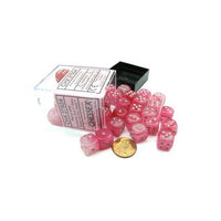 Dice: 36x D6: 12 mm: Ghostly Glow: Pink / Silver (EN) (Special Order)