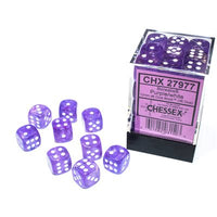 Dice: 36x D6: 12 mm: Borealis: Purple / White Luminary (EN) (Special Order)