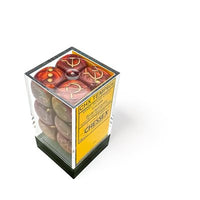 Dice: 12x D6: 16 mm: Scarab: WW2 Soviet Union War Dice: Scarlet / Gold (EN) (Special Order)