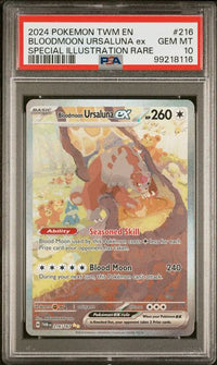 2024 POKEMON TWILIGHT MASQUERADE 216/167 BLOODMOON URSALUNA EX PSA 10 #99218116