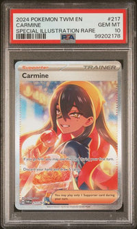 2024 POKEMON TWILIGHT MASQUERADE 217/167 CARMINE SPECIAL ILLUSTRATION RARE SIR PSA 10 #99202178