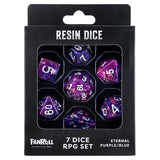 Dice: 7 pc: Eternal Purple / Blue Resin Dice Set in Premium Box Packaging (EN) (Special Order)