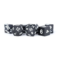 Dice: 7 pc: 16 mm: Metal: Black (EN) (Special Order)