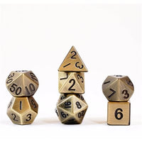 Dice: 7 pc: 16 mm: Metal: Antique Gold (EN) (Special Order)