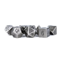 Dice: 7 pc: 16 mm: Metal: Antique Silver (EN) (Special Order)