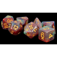 Dice: 7 pc: 16 mm: Resin: Red Pearl Swirl (EN) (Special Order)