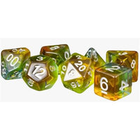 Dice: 7 pc: 16 mm: Resin: Yellow Aurora (EN) (Special Order)
