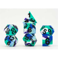 Dice: 7 pc: 16 mm: Sharp Edge Silicone Rubber: Pride: Gay Men (Special Order)
