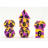 Dice: 7 pc: 16 mm: Sharp Edge Silicone Rubber: Pride: Intersex (Special Order)